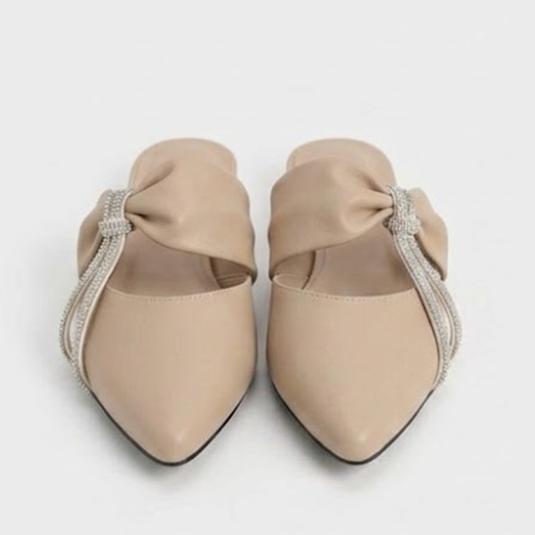 BSY Women's Bow Pointed Mules