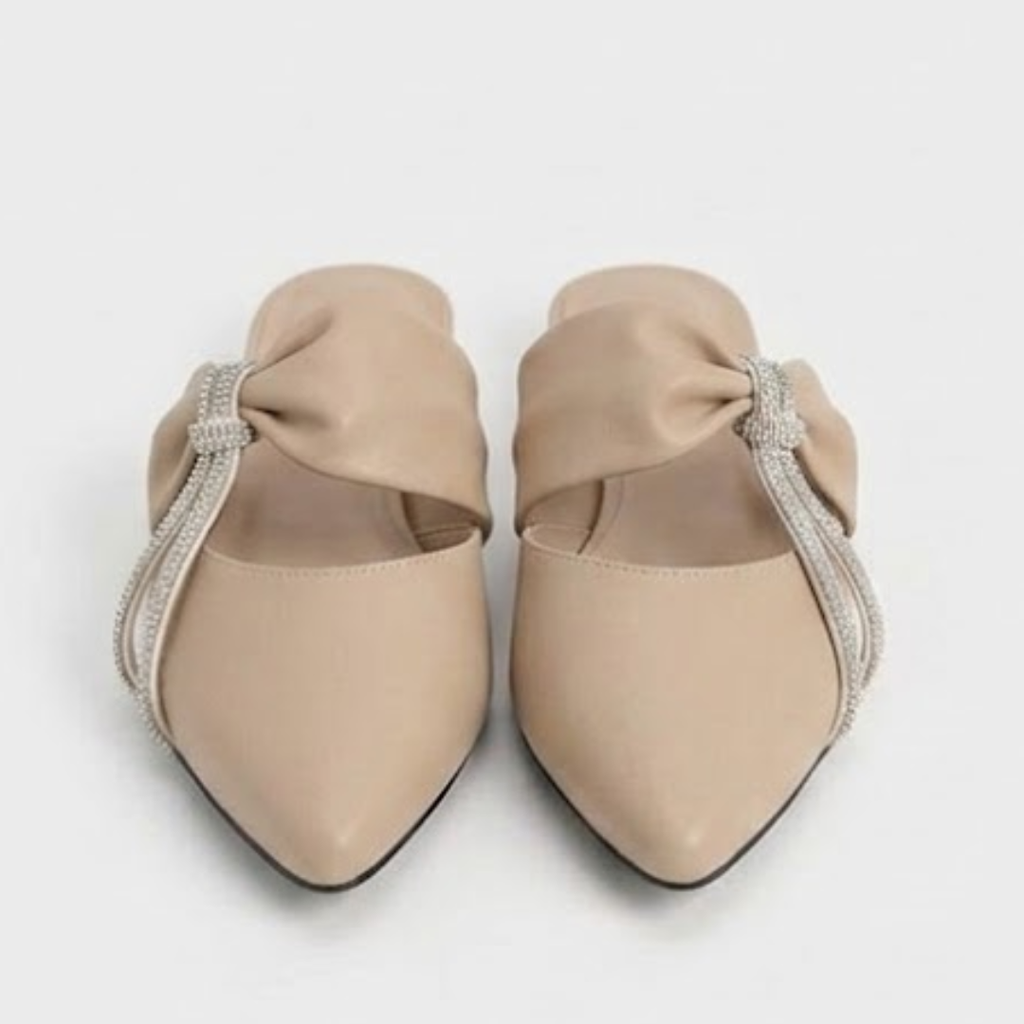 BSY Women's Bow Pointed Mules