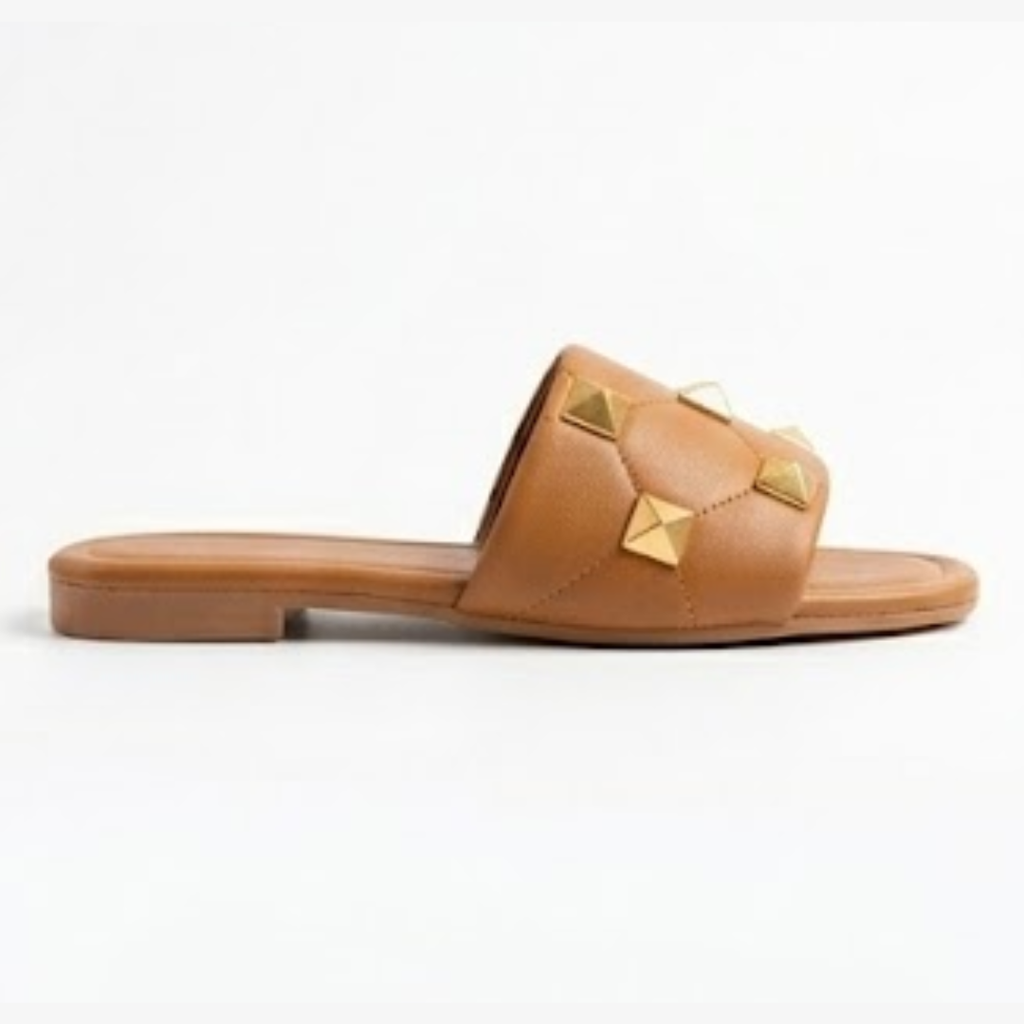 Women's Studded Flat Slide Sandals