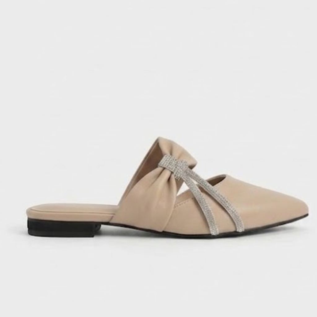 BSY Women's Bow Pointed Mules