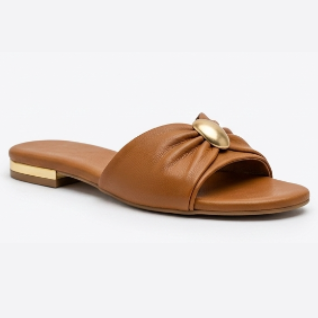 Women's Bow Detail Flat Slide Sandals