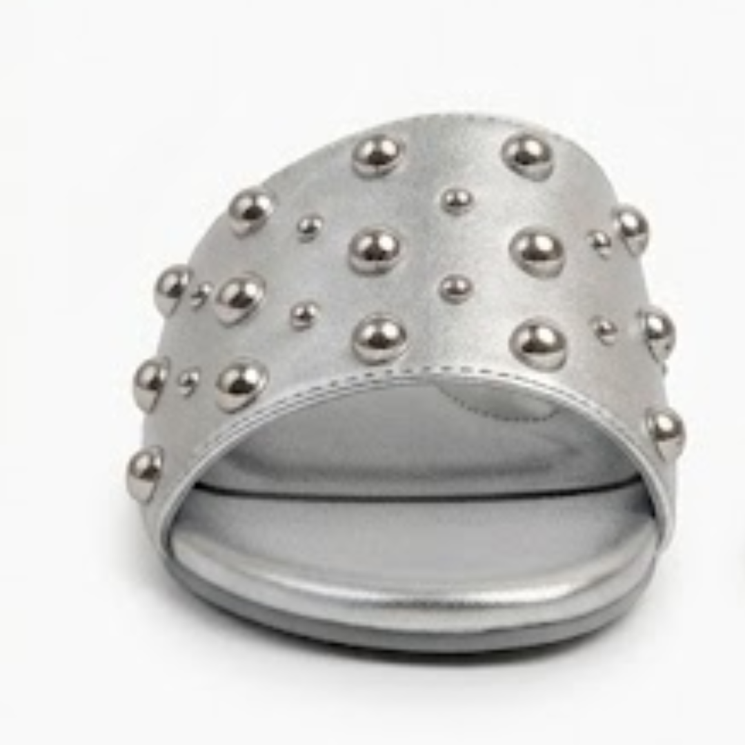 Studded Flat Slide Sandals