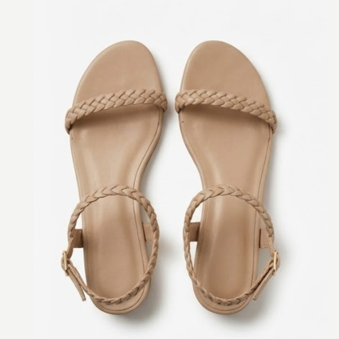 Braided Flat Ankle Strap Sandals