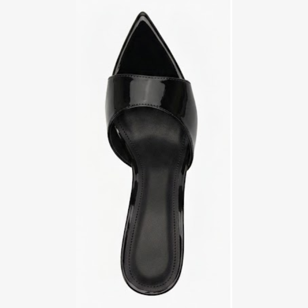 Glossy Maroon Slip-On Heeled Mules – BSYStyle: