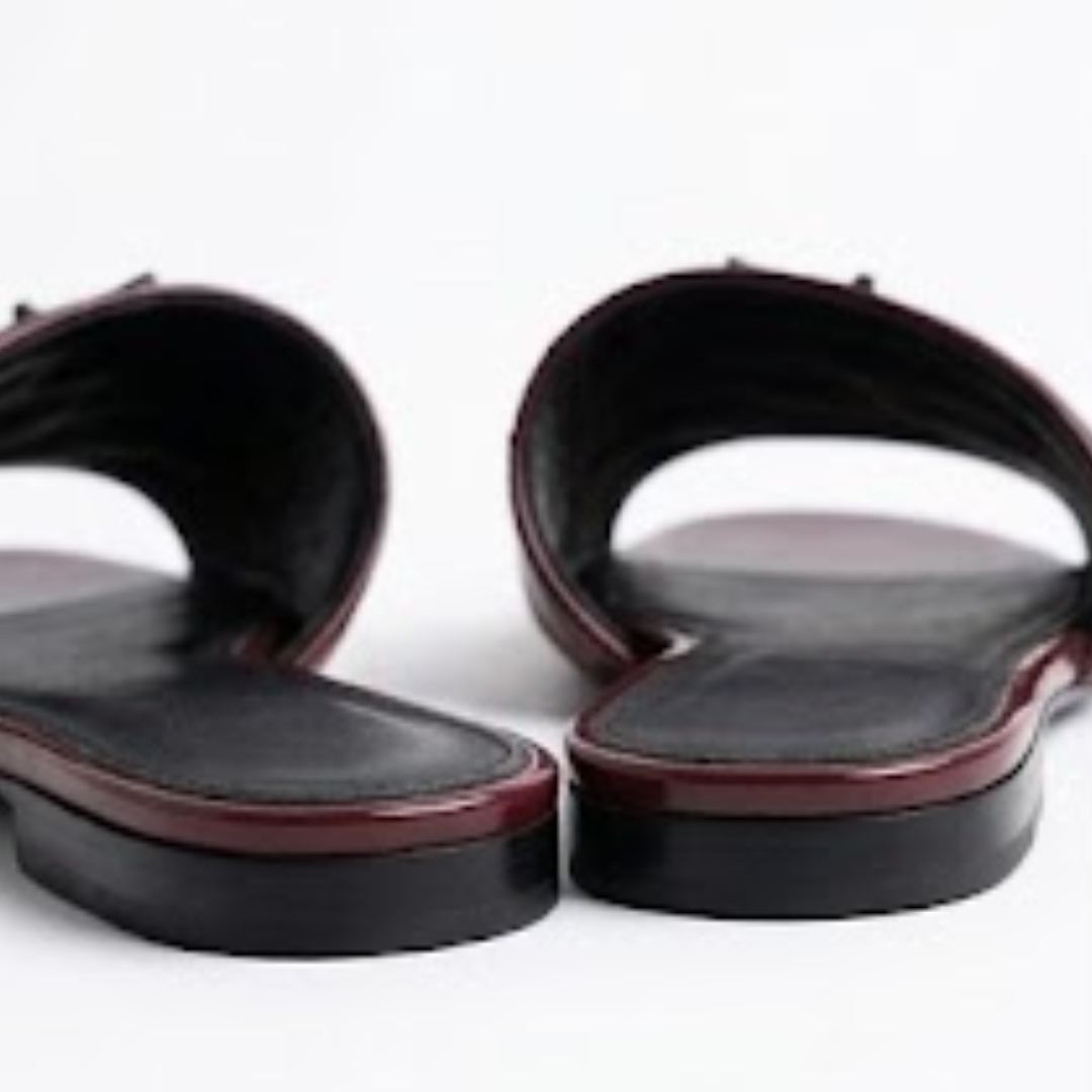 Open toe slip on slides with premium quality