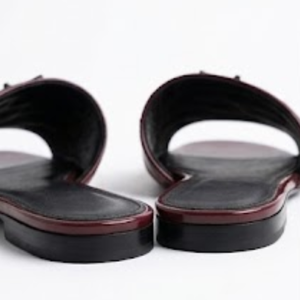 Open toe slip on slides with premium quality