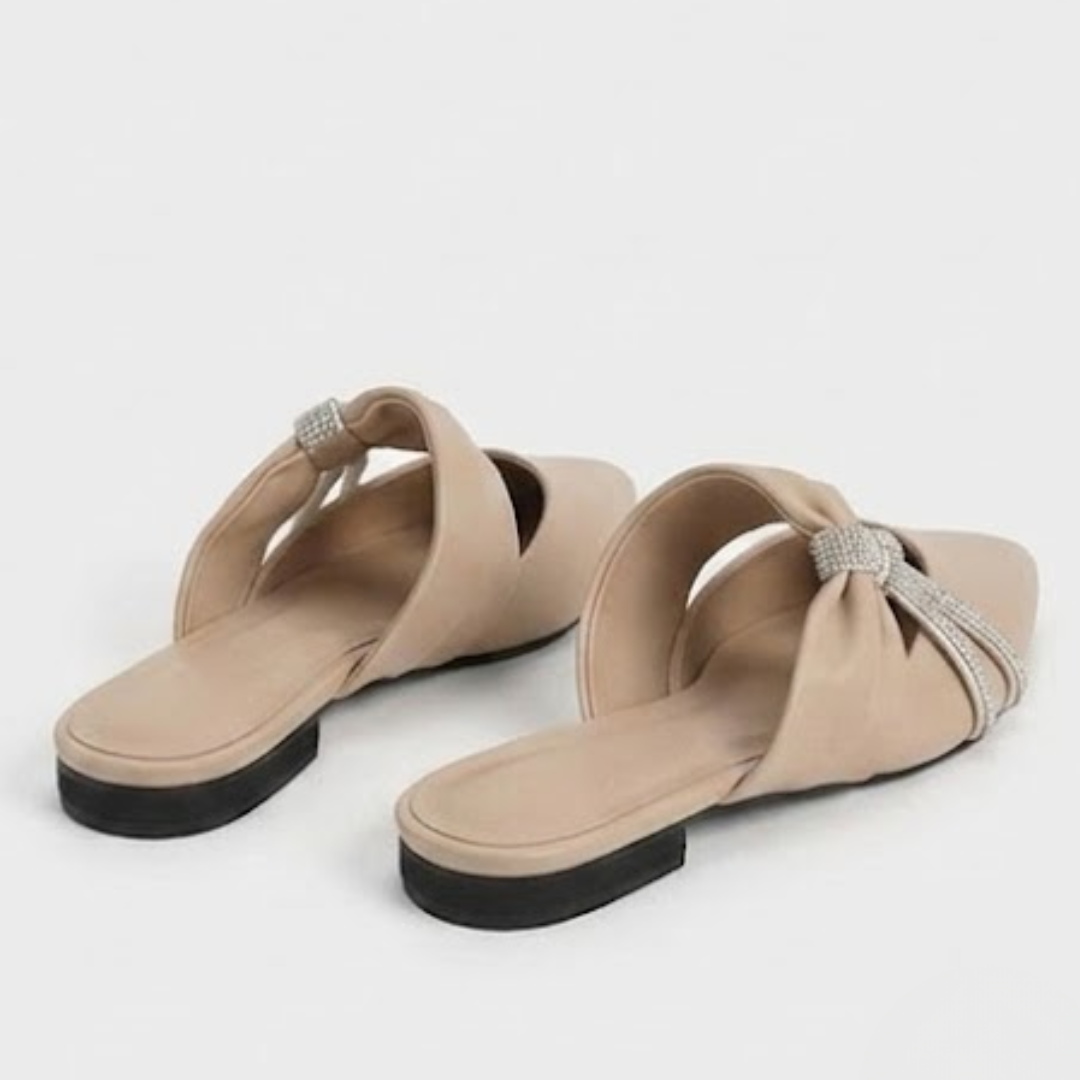 BSY Women's Bow Pointed Mules
