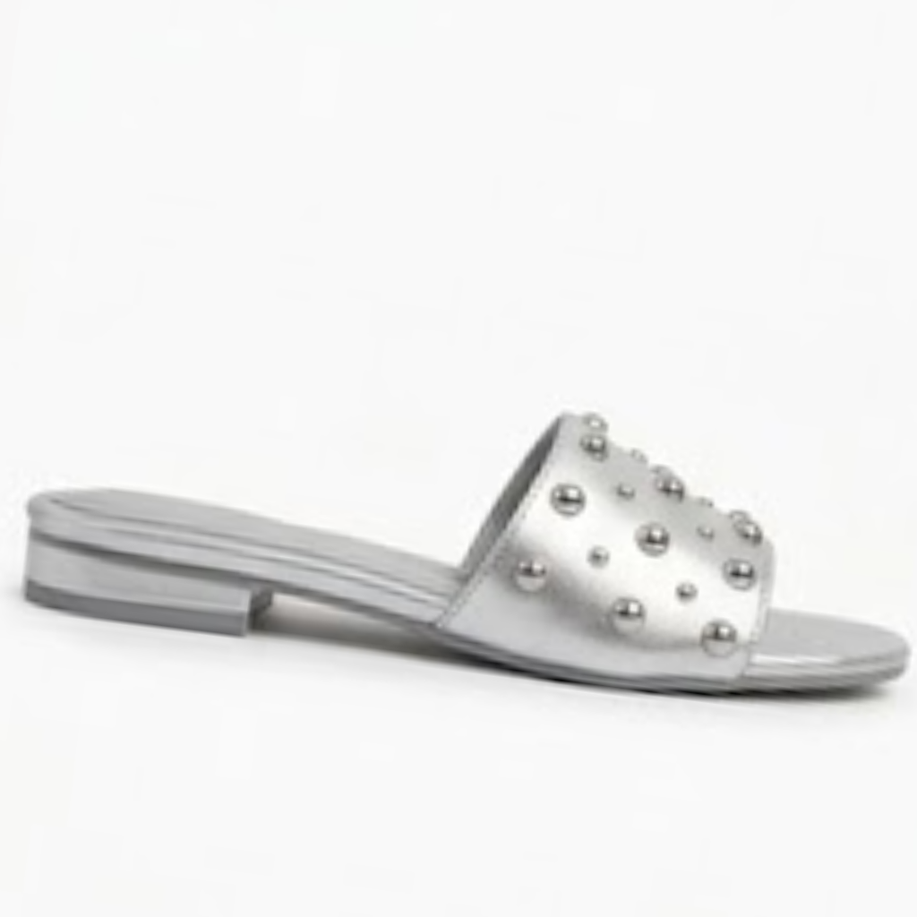 Studded Flat Slide Sandals