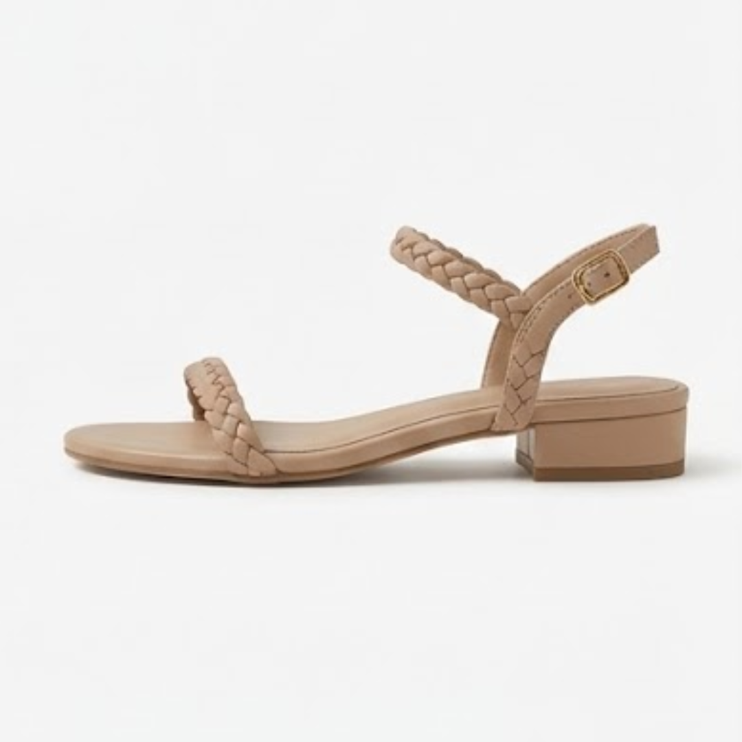 Braided Flat Ankle Strap Sandals