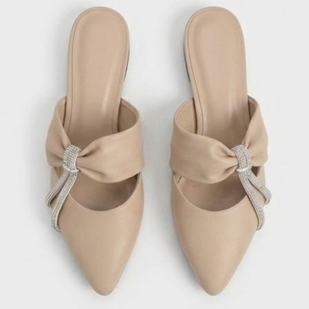 BSY Women's Bow Pointed Mules