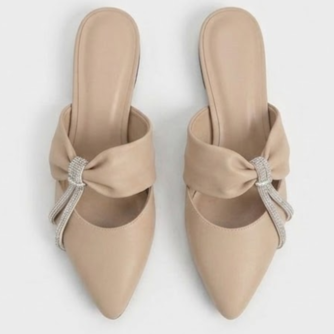 BSY Women's Bow Pointed Mules