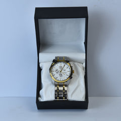 GOLD ACCENTED STAINLESS STEEL ANALOG WATCH HIGH QUALITY
