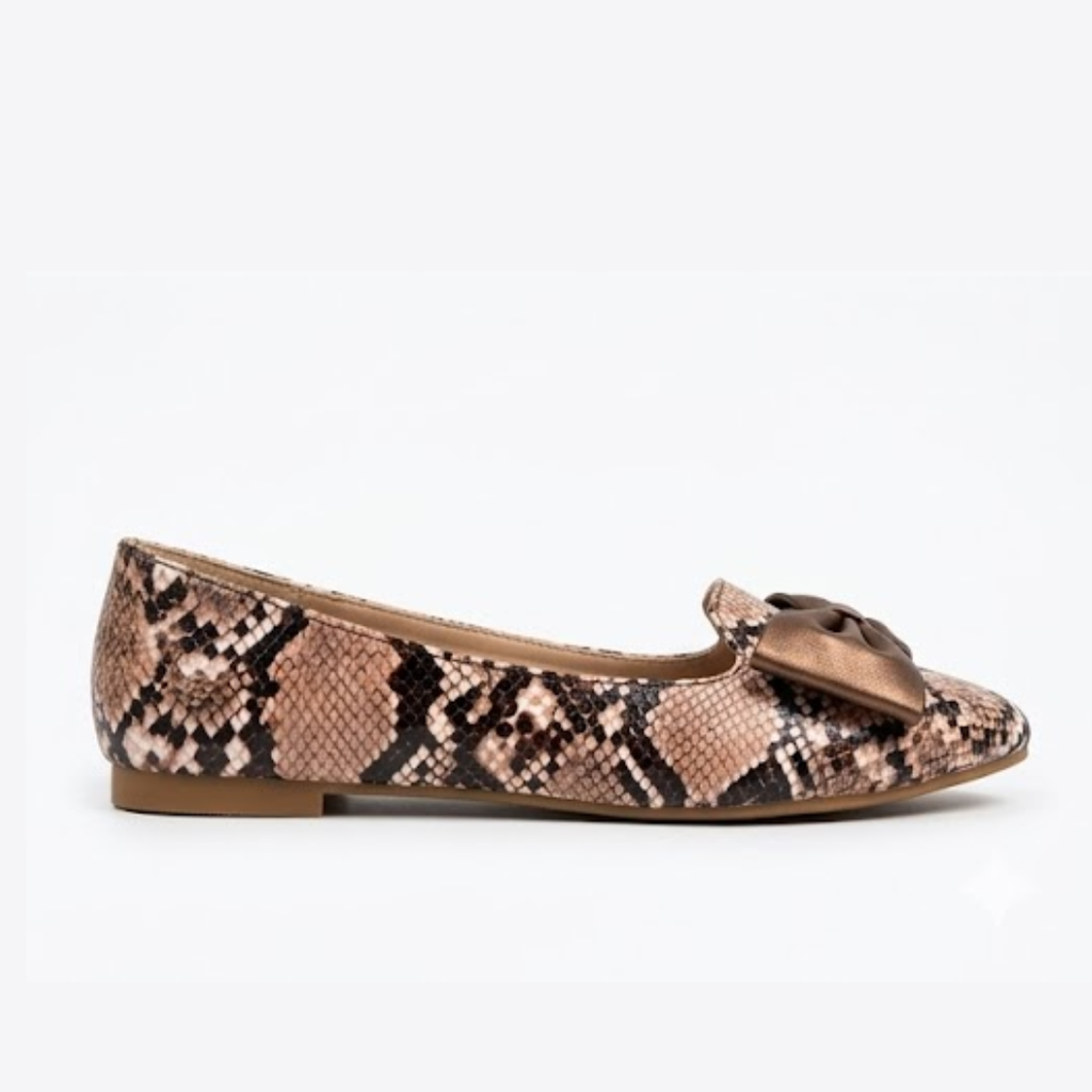 Snake skin flat pumps with premium quality