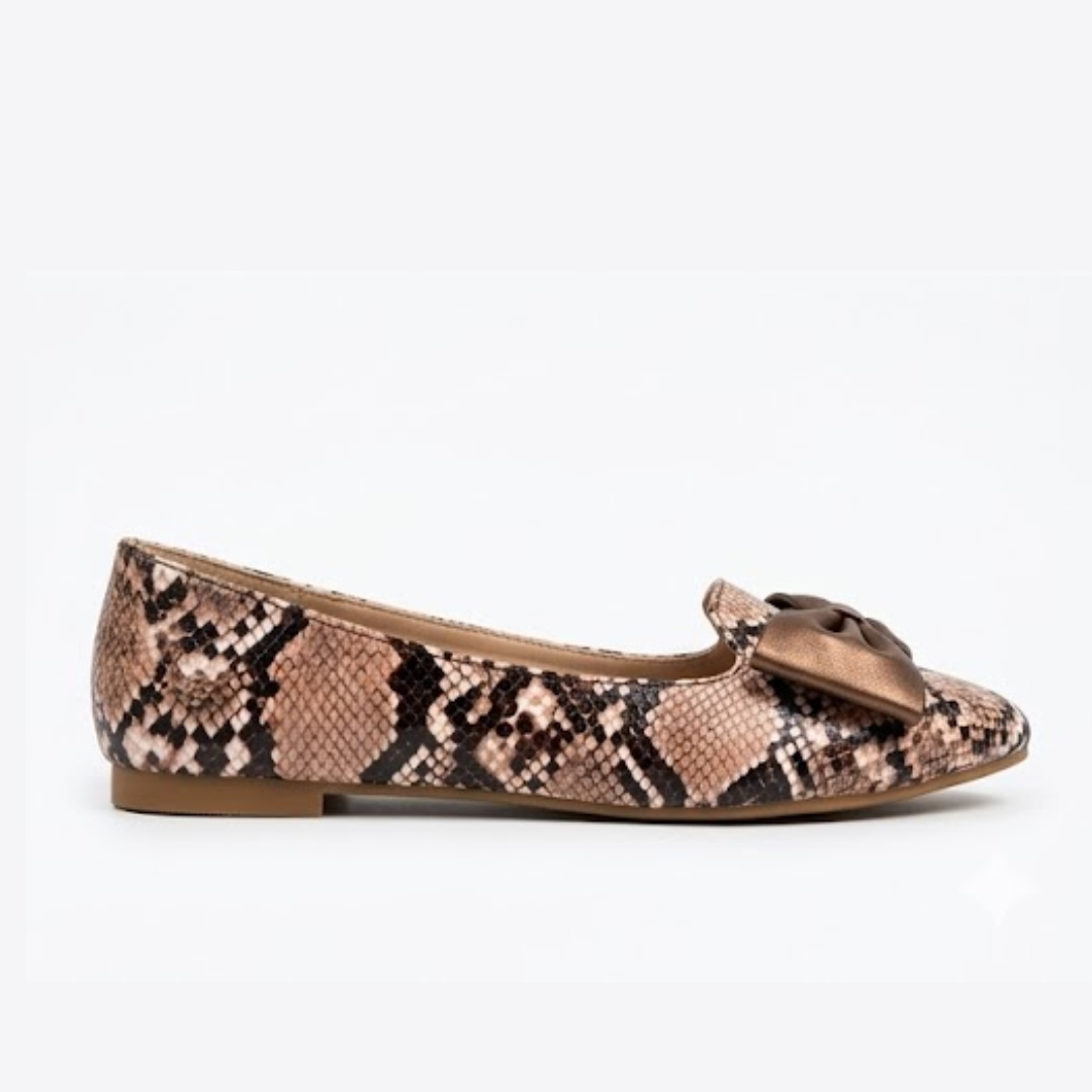 Snake skin flat pumps with premium quality