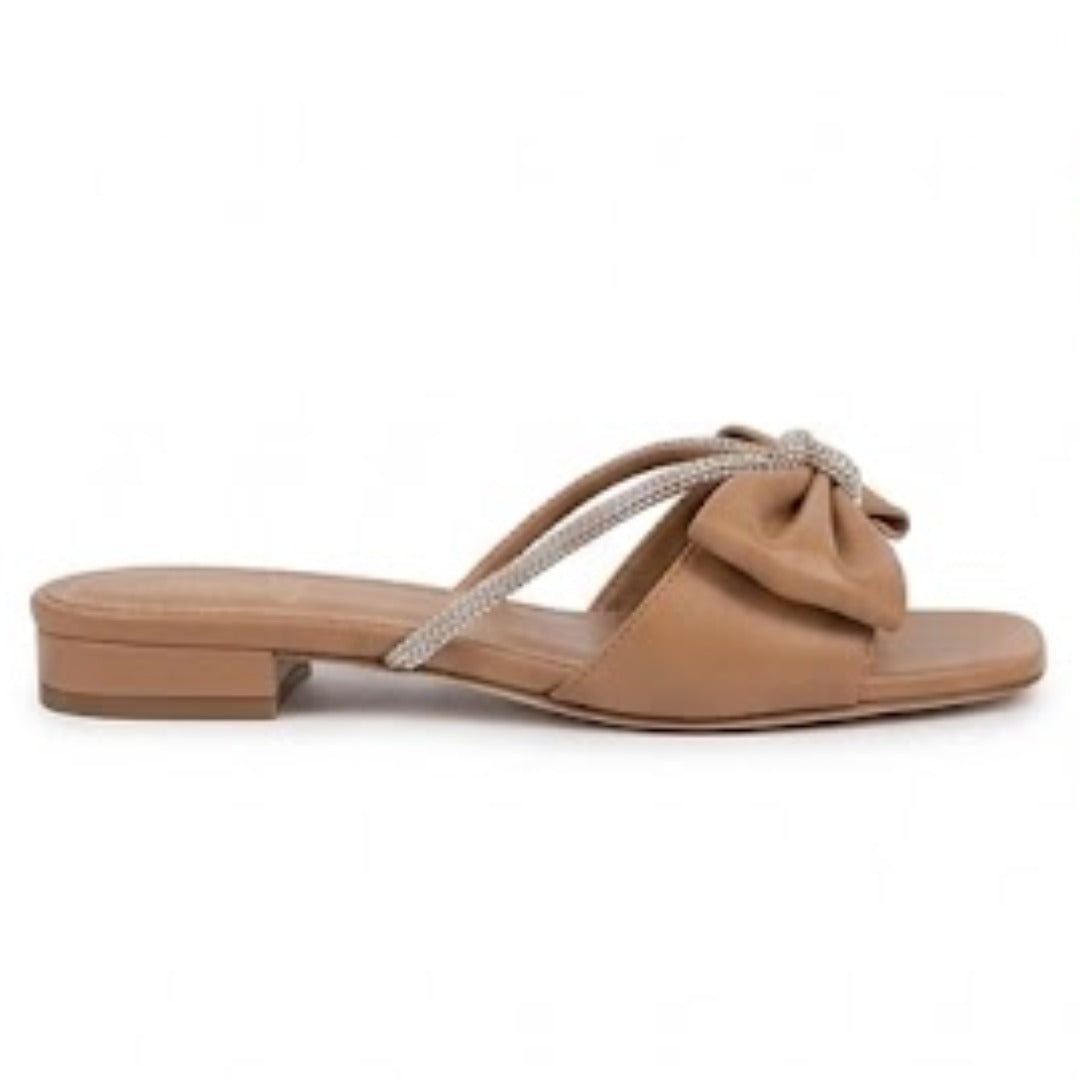 Crystal Bow Luxe Flat Slides – 50% OFF